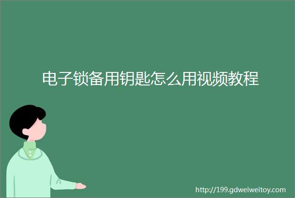 电子锁备用钥匙怎么用视频教程